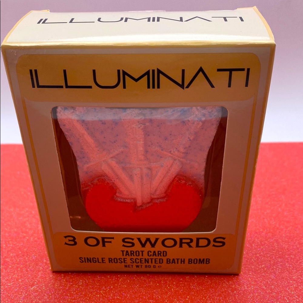 Illuminati Taro Card Rose Scented 3 Of Swords Bath Bomb
